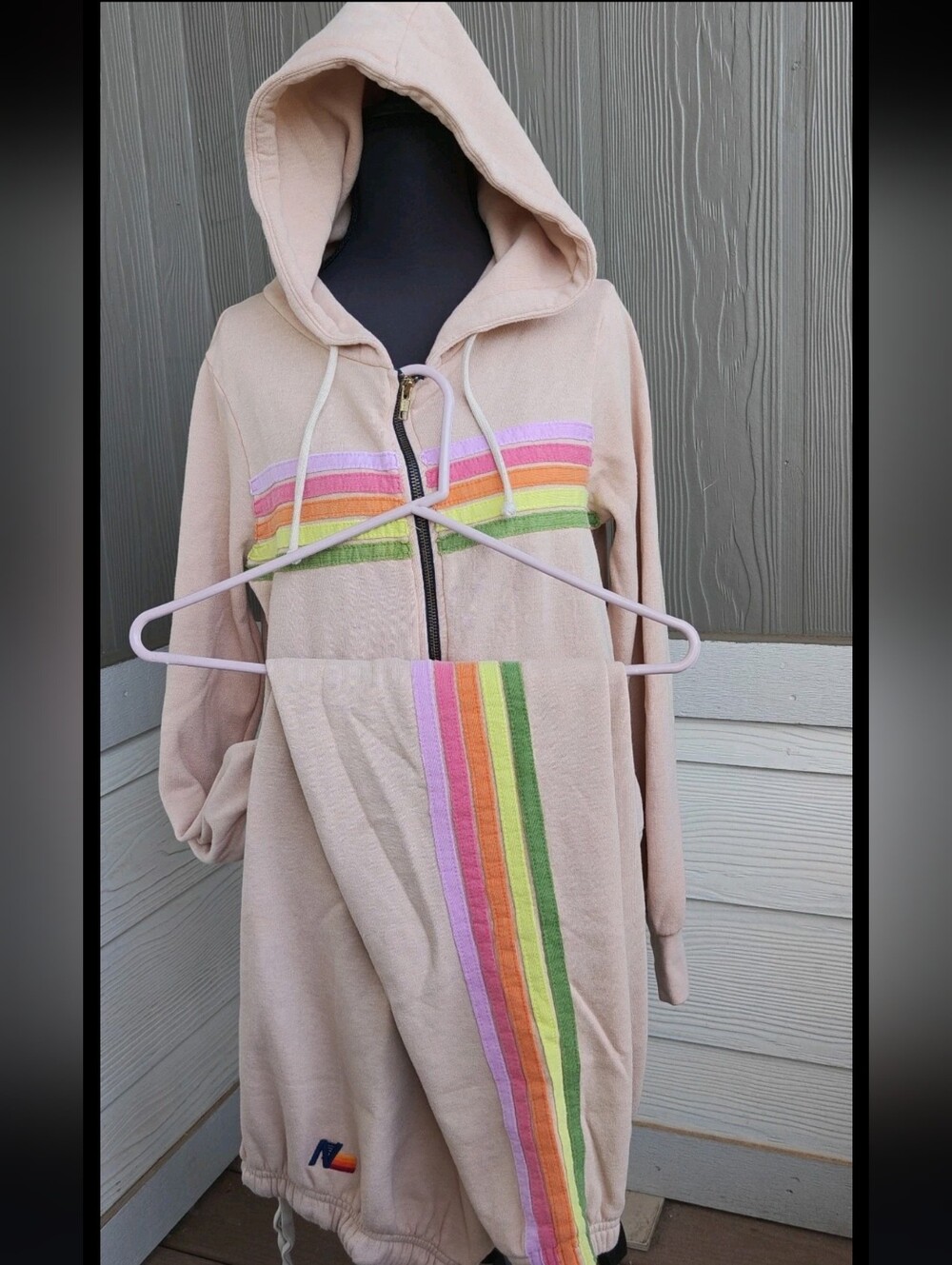 Aviator Nation Set Size S 5 Stripe Zip-Up Hoodie Size S Sweatpants Unisex